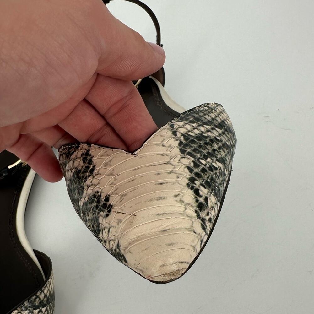 Tory Burch V Cut Ankle Strap Python Pointed Toe F… - image 4